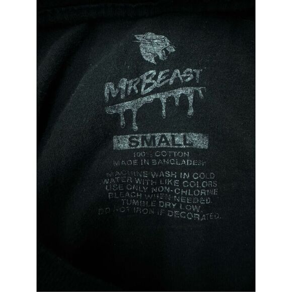 Feastables Mr. Beast Bar Men’s Black Short Sleeve Graphic Tee Size Small - Picture 5 of 7
